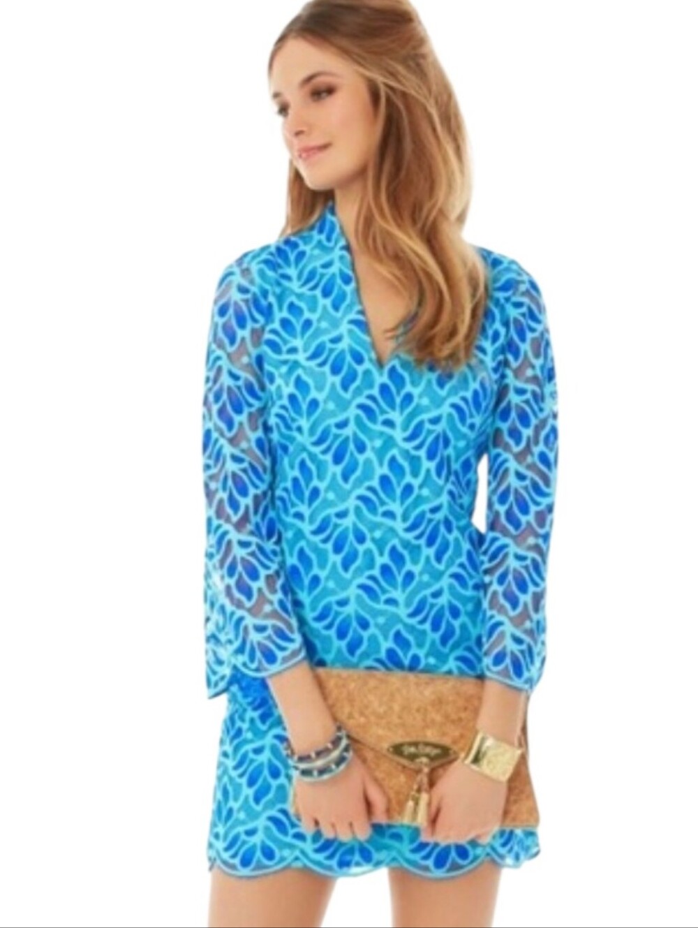 Lilly Pulitzer Blue Patterned Mini Dress - Picture 3 of 16